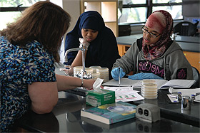 Picture of students in biology lab