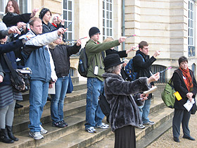 Picture of students on stairs