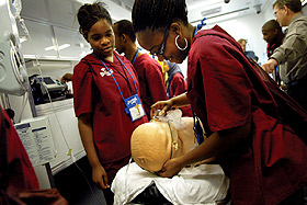 Picture of students in scrubs