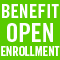 The words 'Benefit Open Enrollment' on a green background