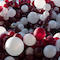 maroon and white balloons
